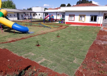 Implantação de gramado na Escola Olivo Castelli